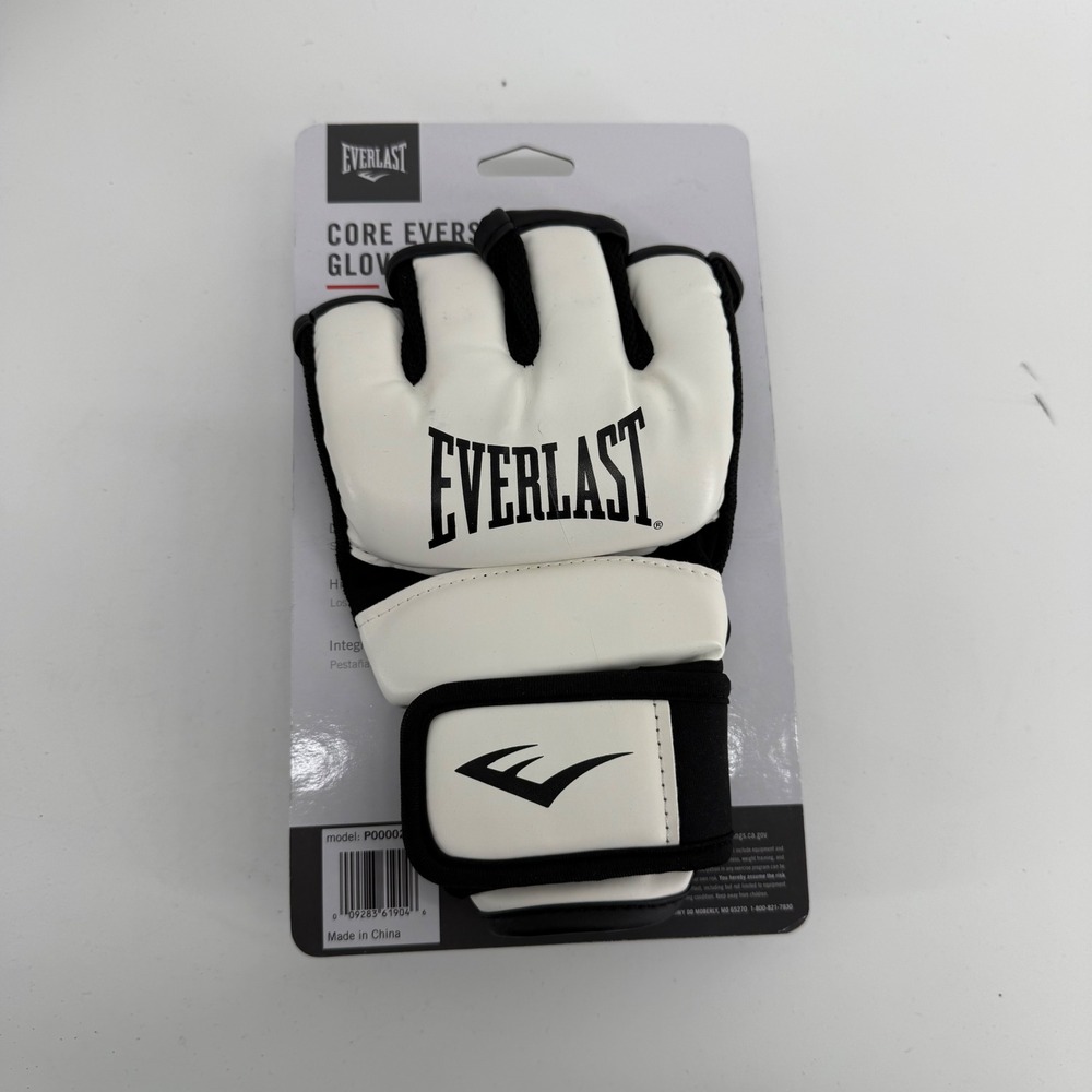 Everlast Core Everstrike MMA Training Gloves White‎ Black Large P00002942 NEW